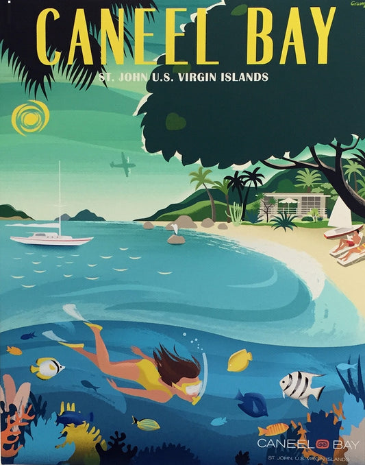 Vintage Style Travel Poster of Caneel Bay Resort
